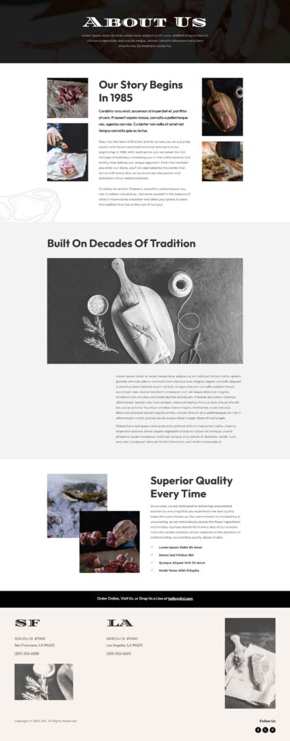Butcher Shop Layout Pack for Divi