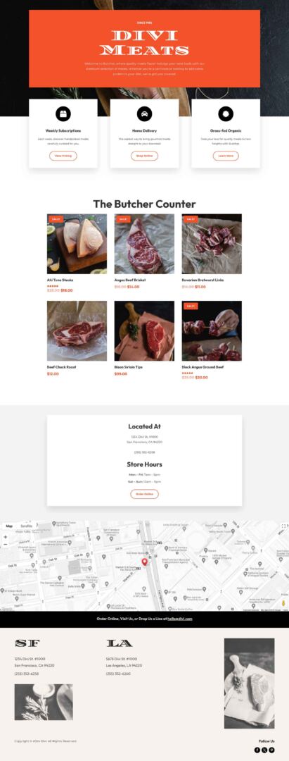 Butcher Shop Layout Pack for Divi