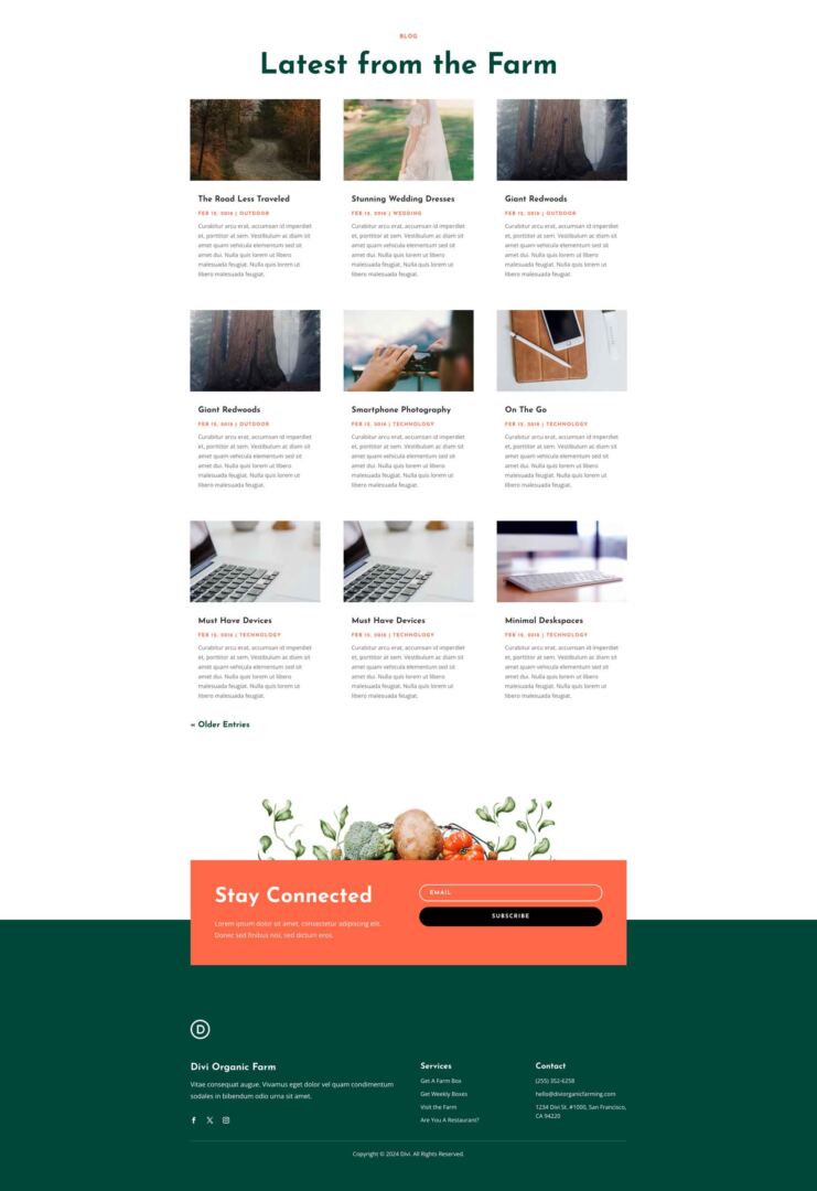 Produce Farm Layout Pack for Divi