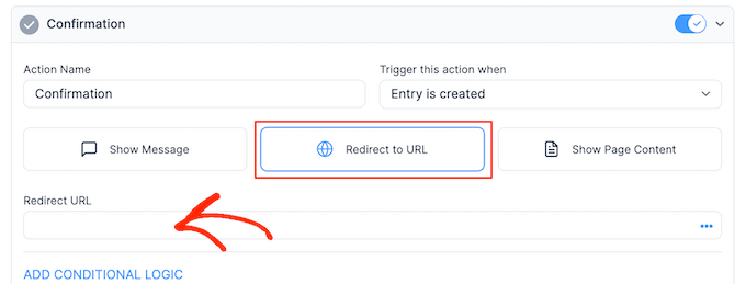 Redirect following a form submission in WordPress