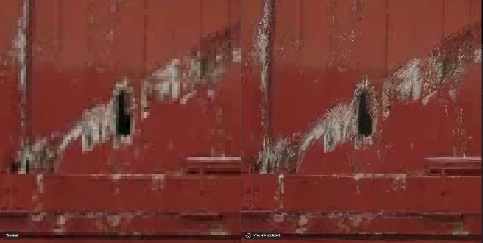 Before After - AI Image Enhance with Gigapixel 4x