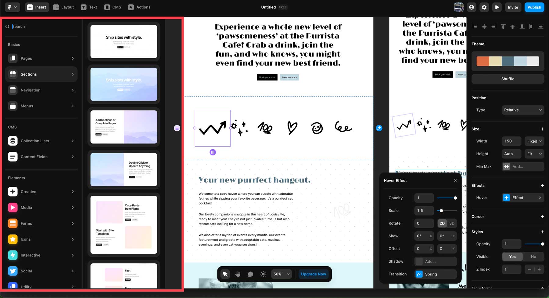 Framer section library