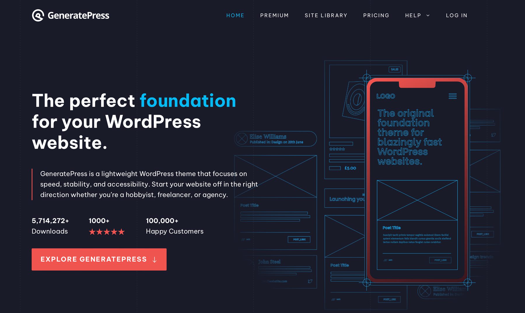 GeneratePress easiest wordpress themes for beginners