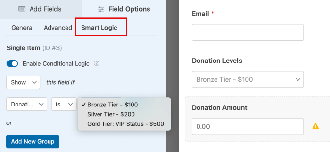 WPForms smart logic