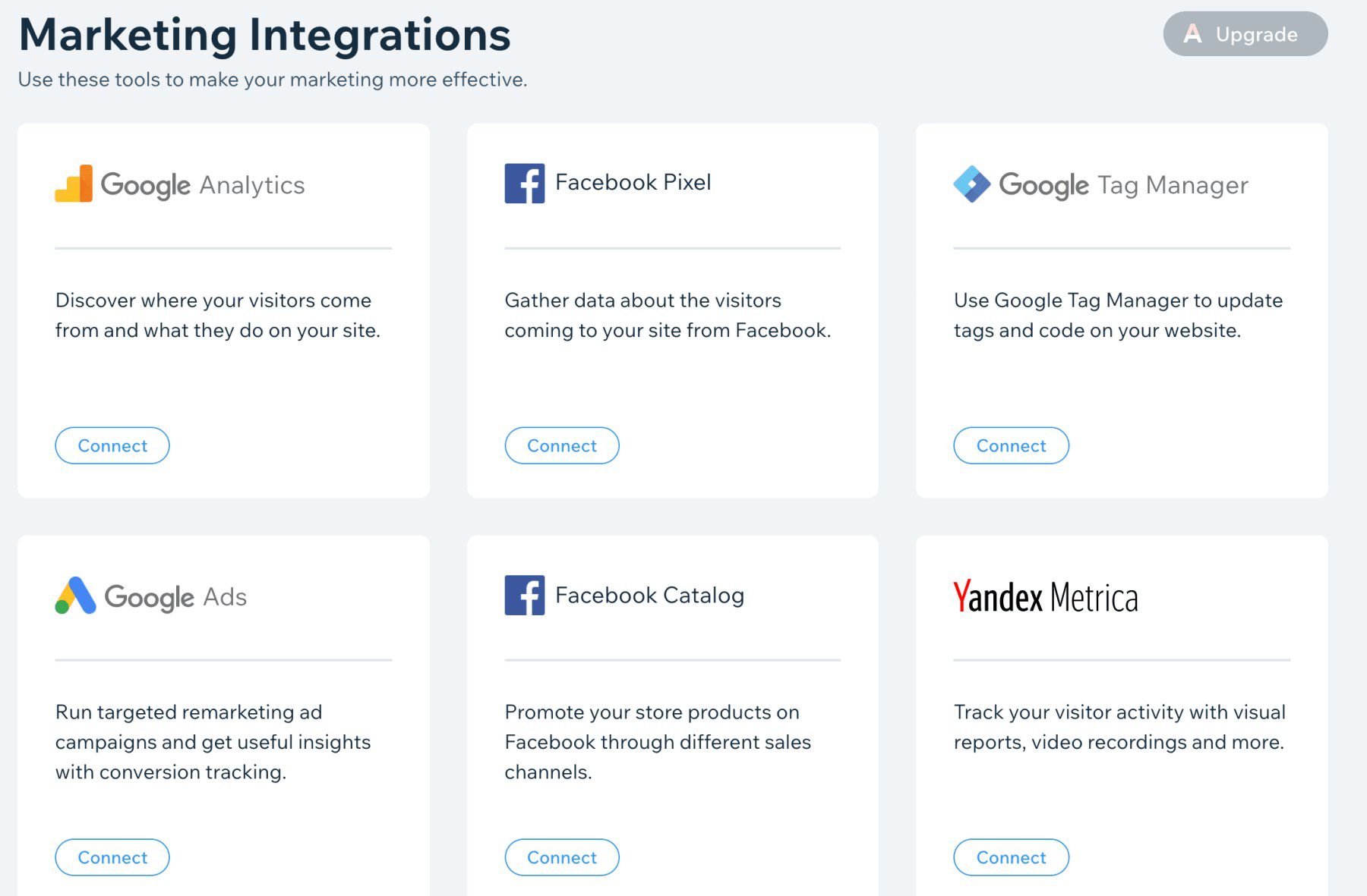 Wix Google Analytics Integration Built-in