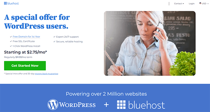 Bluehost website