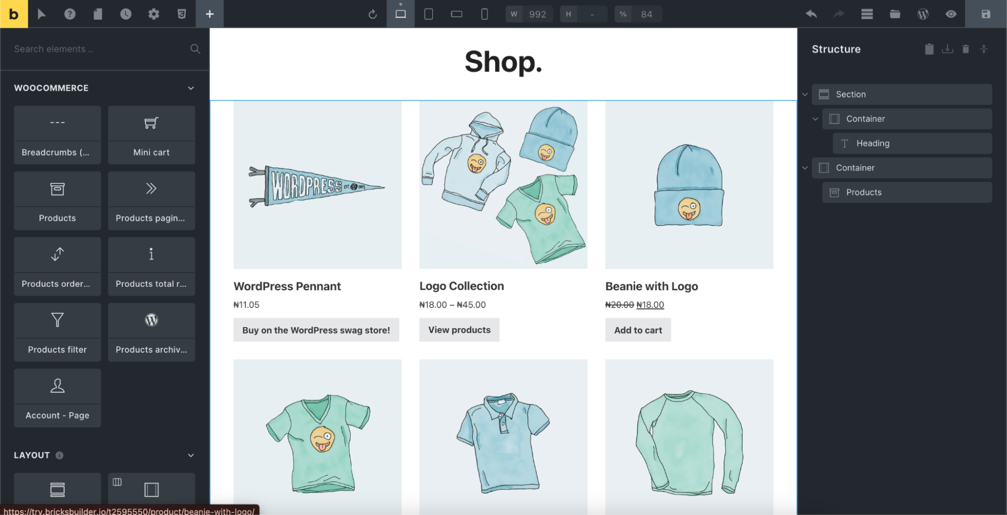 Using WooCommerce with Bricks Builder