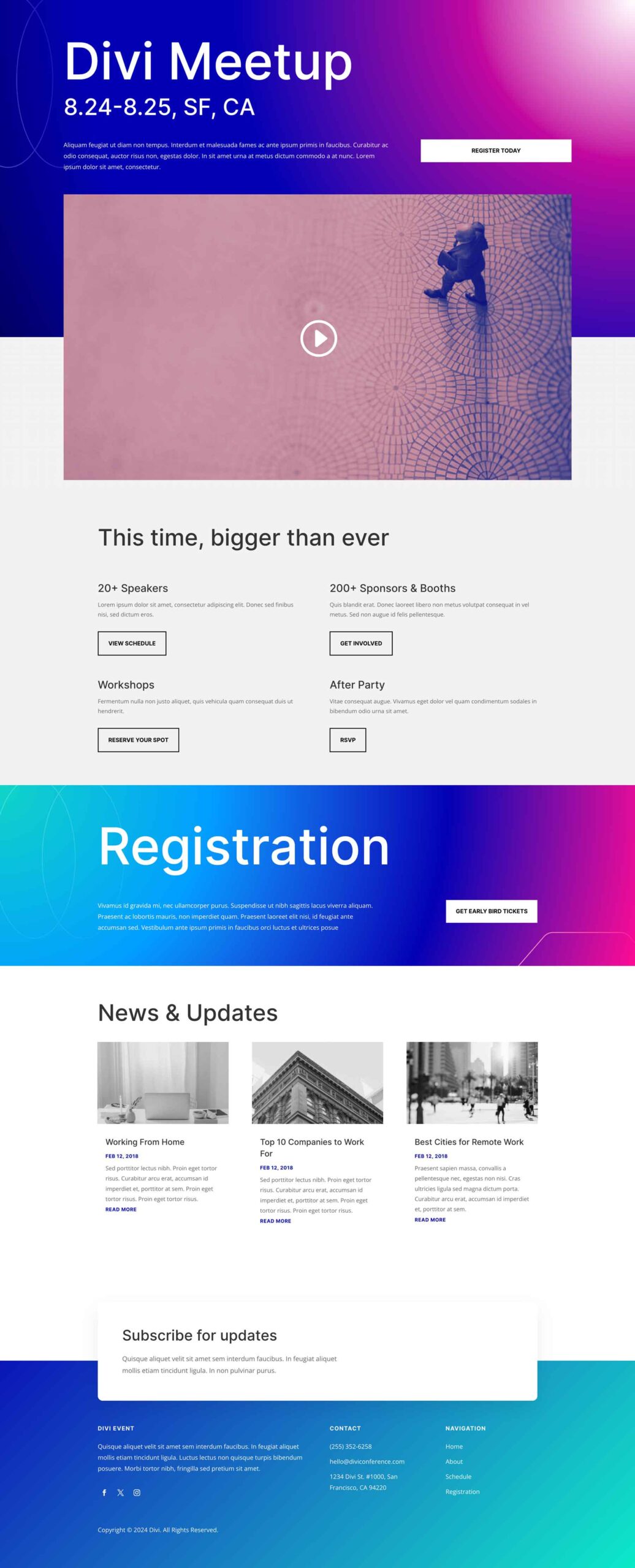 Conference Event Layout Pack for Divi