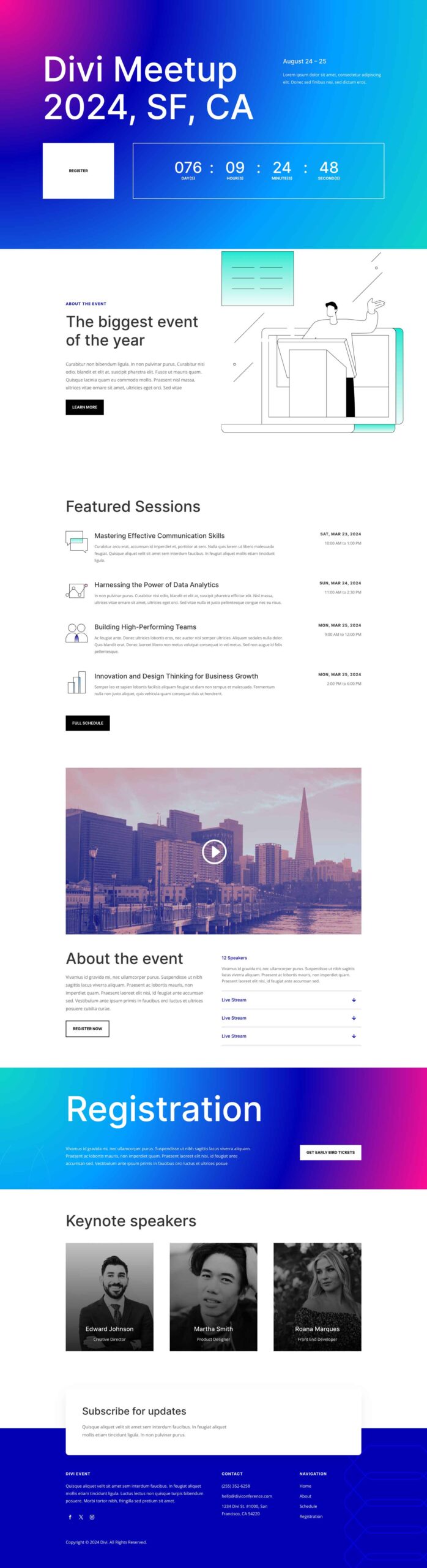 Conference Event Layout Pack for Divi