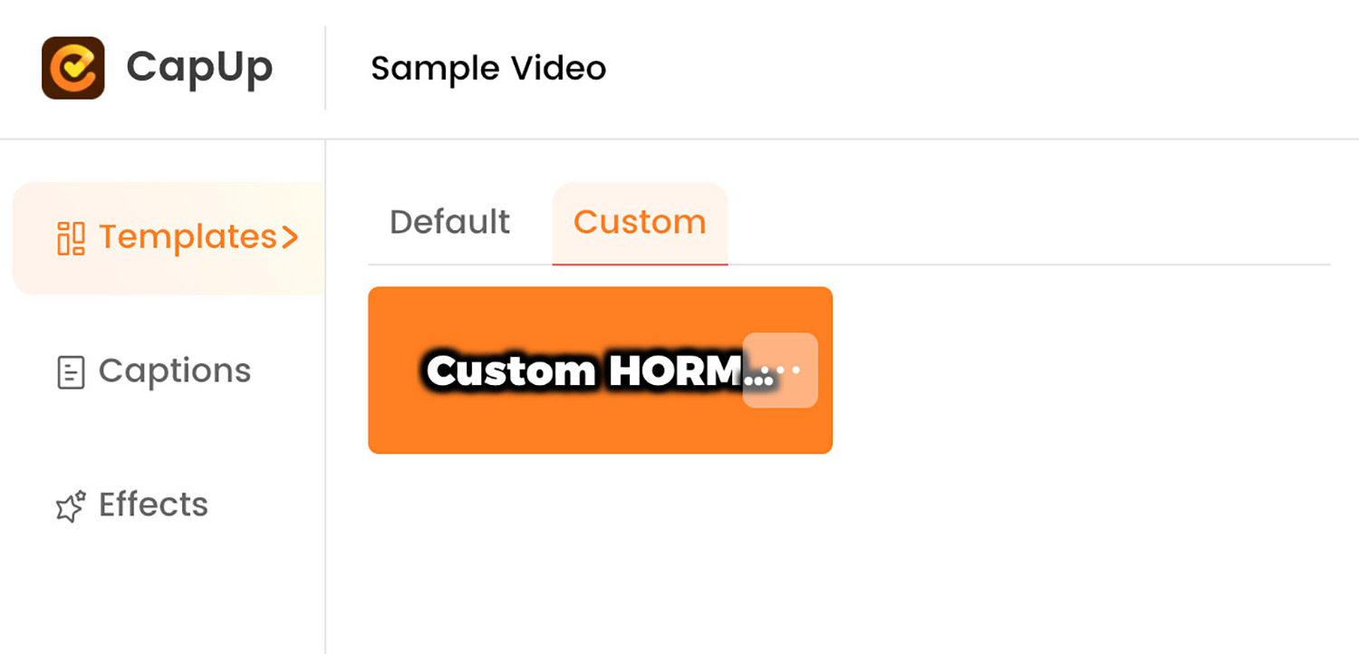 Custom template saved in CapUp