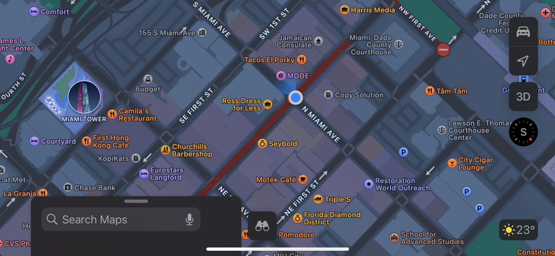 GPS Location updated to Miami in Maps App