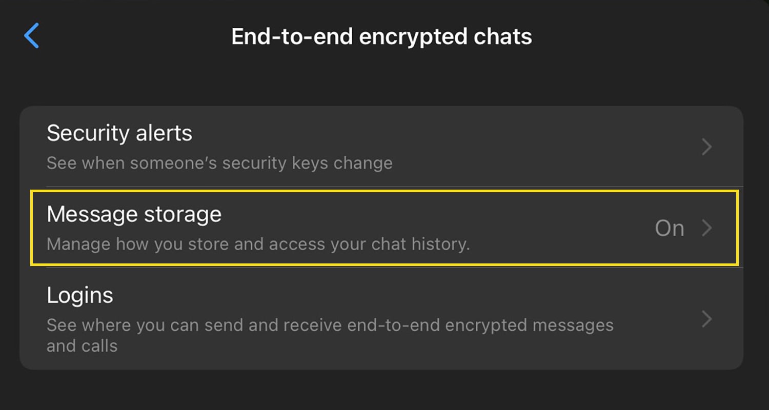 Message Storage option