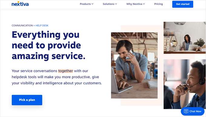 Nextiva help desk page