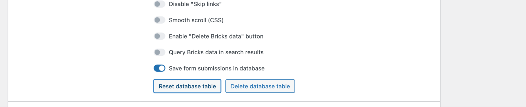 Reset or delete form database table