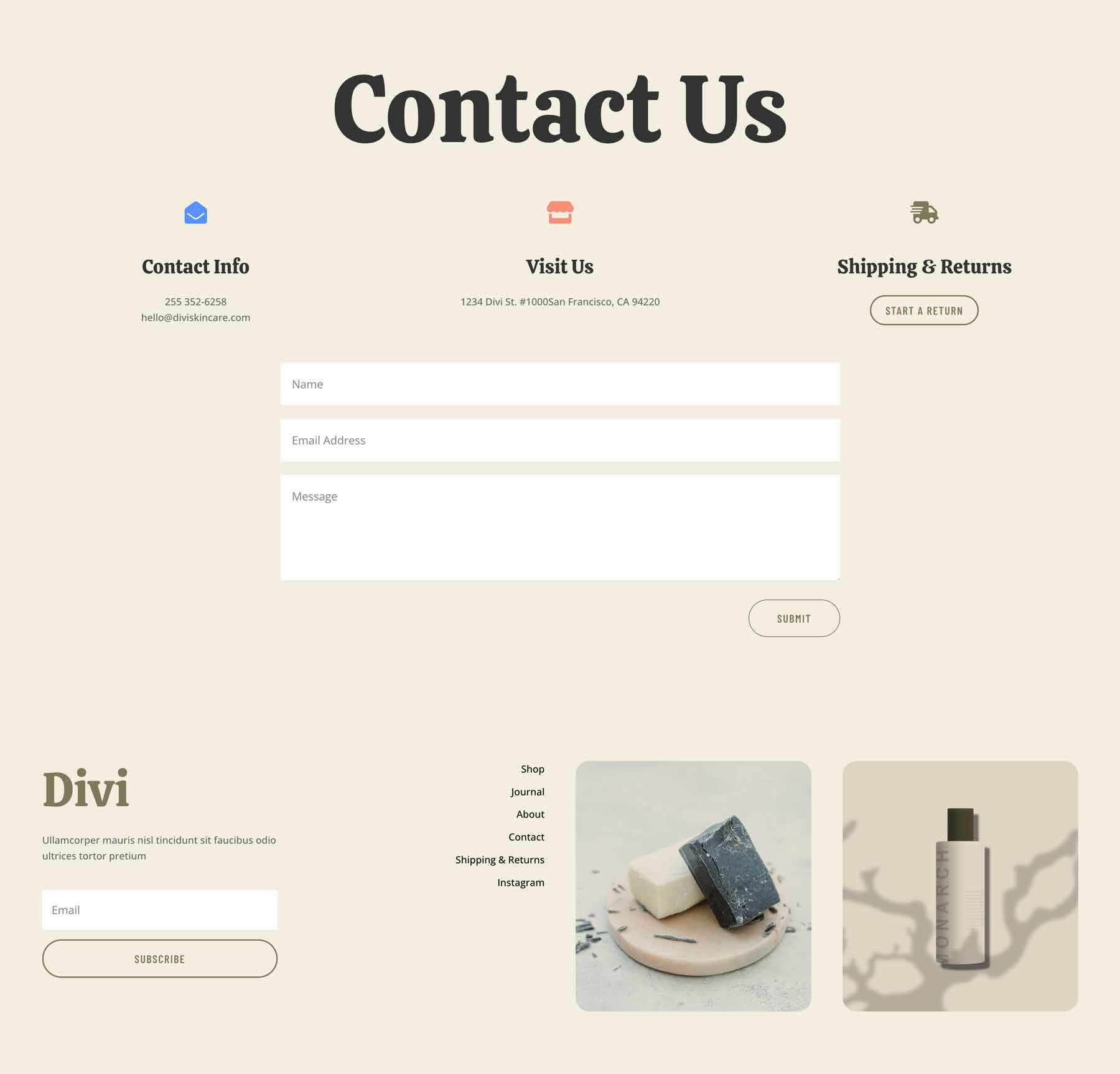 Skin Care Layout Pack for Divi