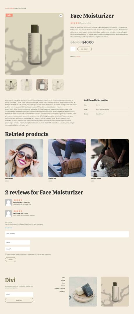 Skin Care Layout Pack for Divi