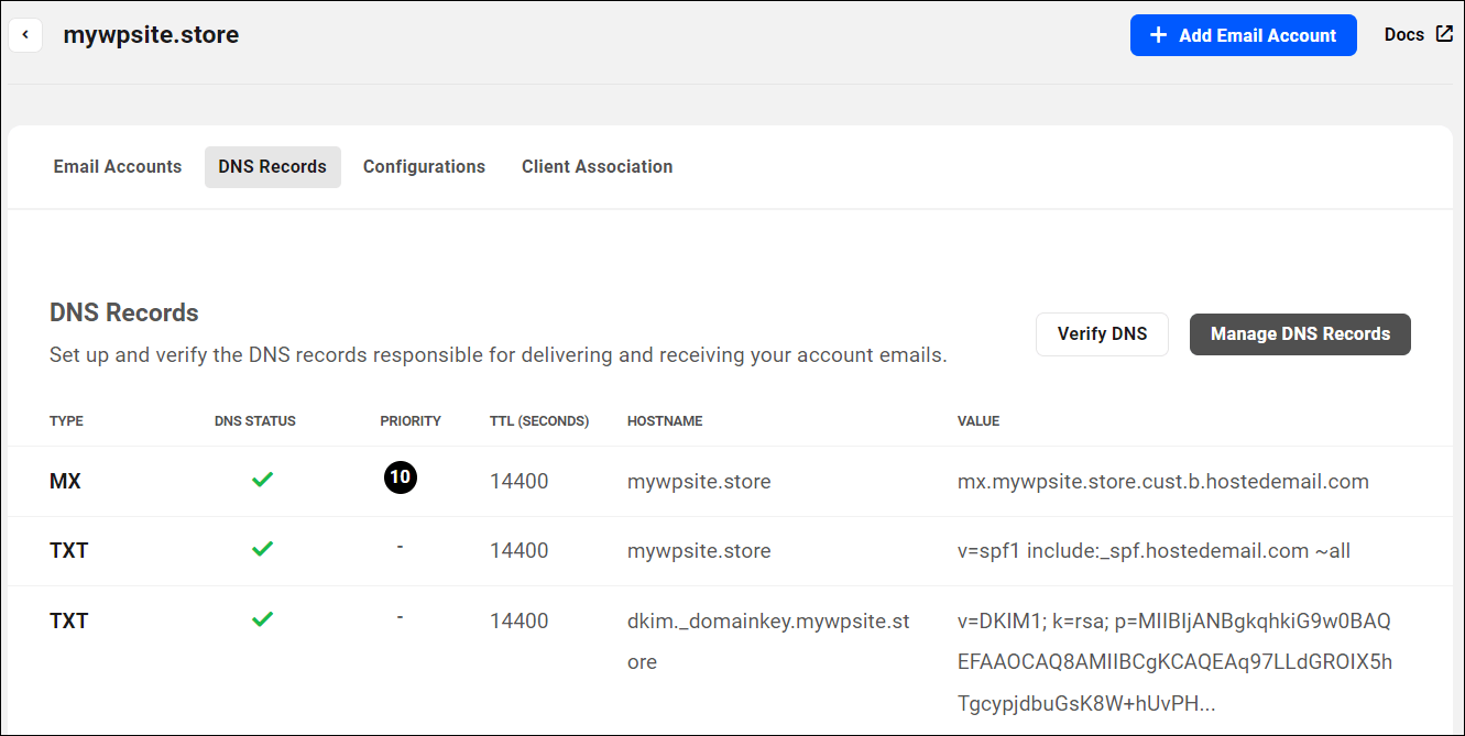 WPMU DEV DNS Records manager