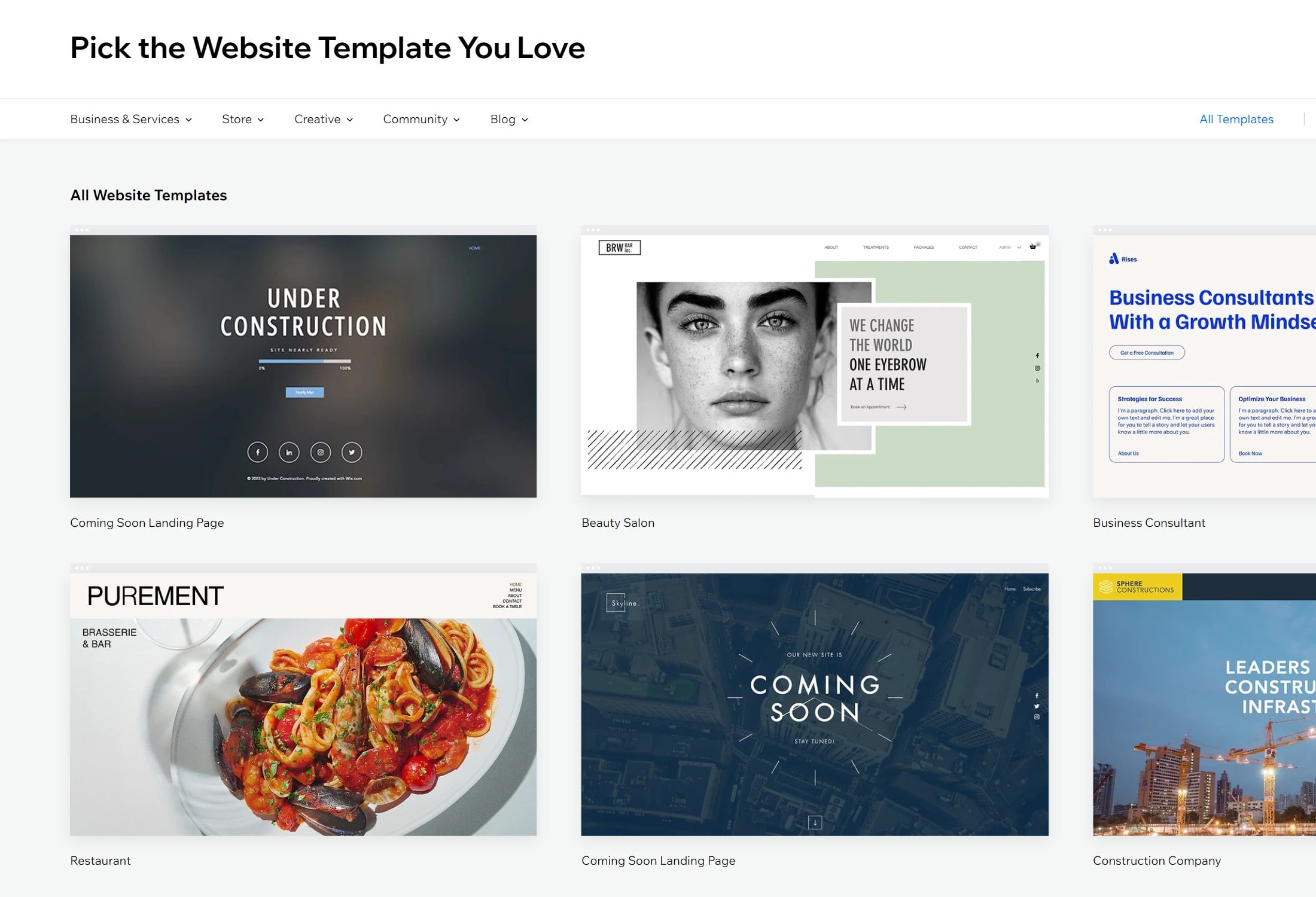 wix templates