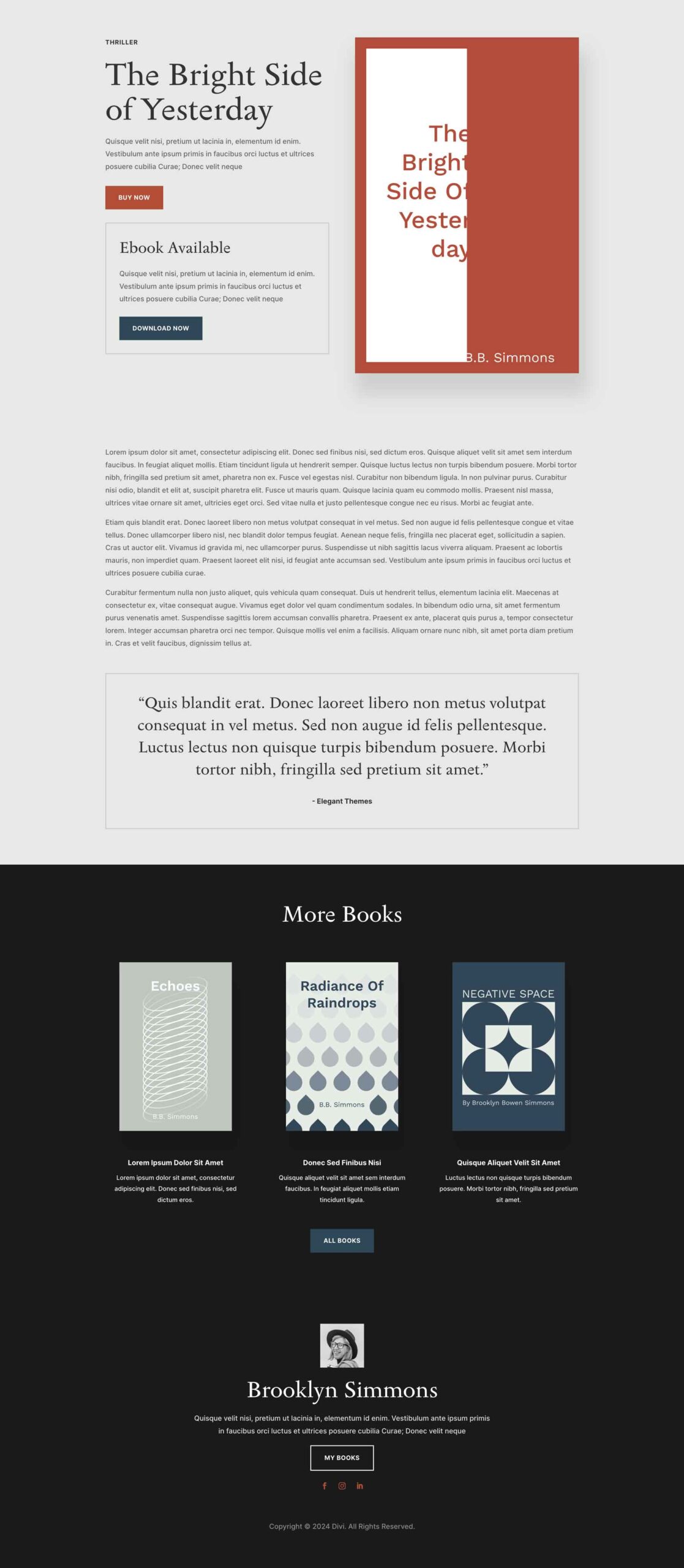 Writer Layout Pack for Divi