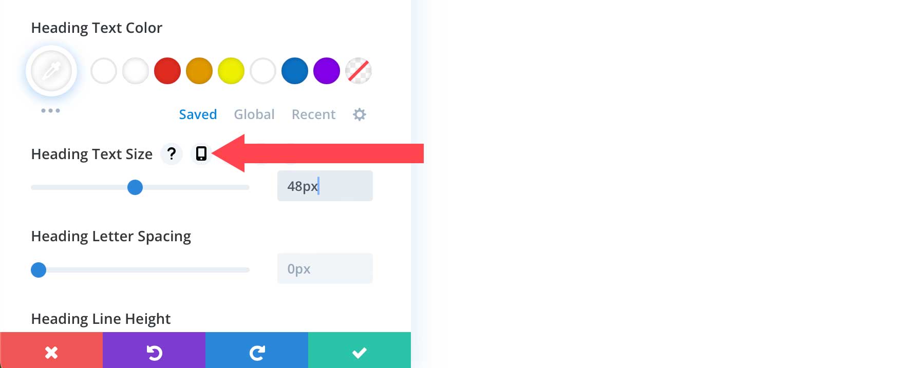 Divi responsive options