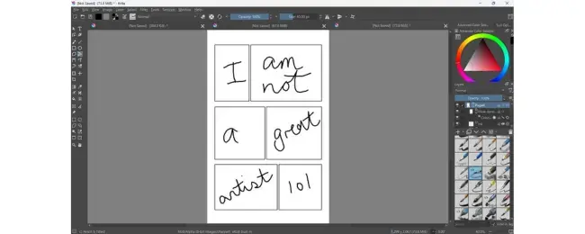 best free design software krita, my attempt at using paintbrush feature