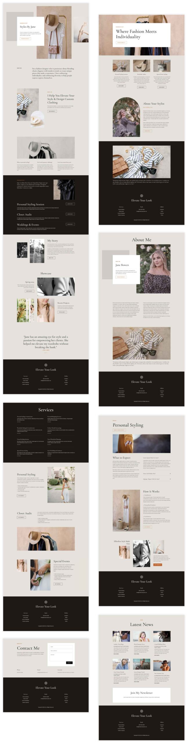 Fashion Stylist layout pack