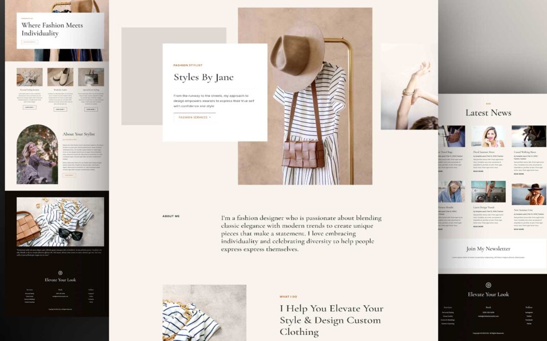 Get a Free Fashion Stylist Layout Pack For Divi