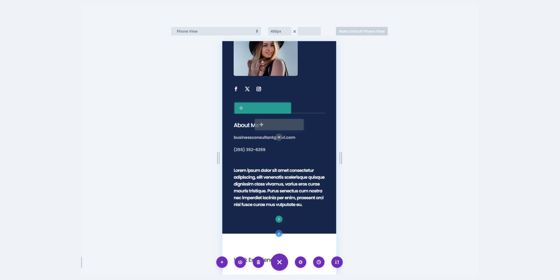 A screenshot of Divi's Responsive Builder