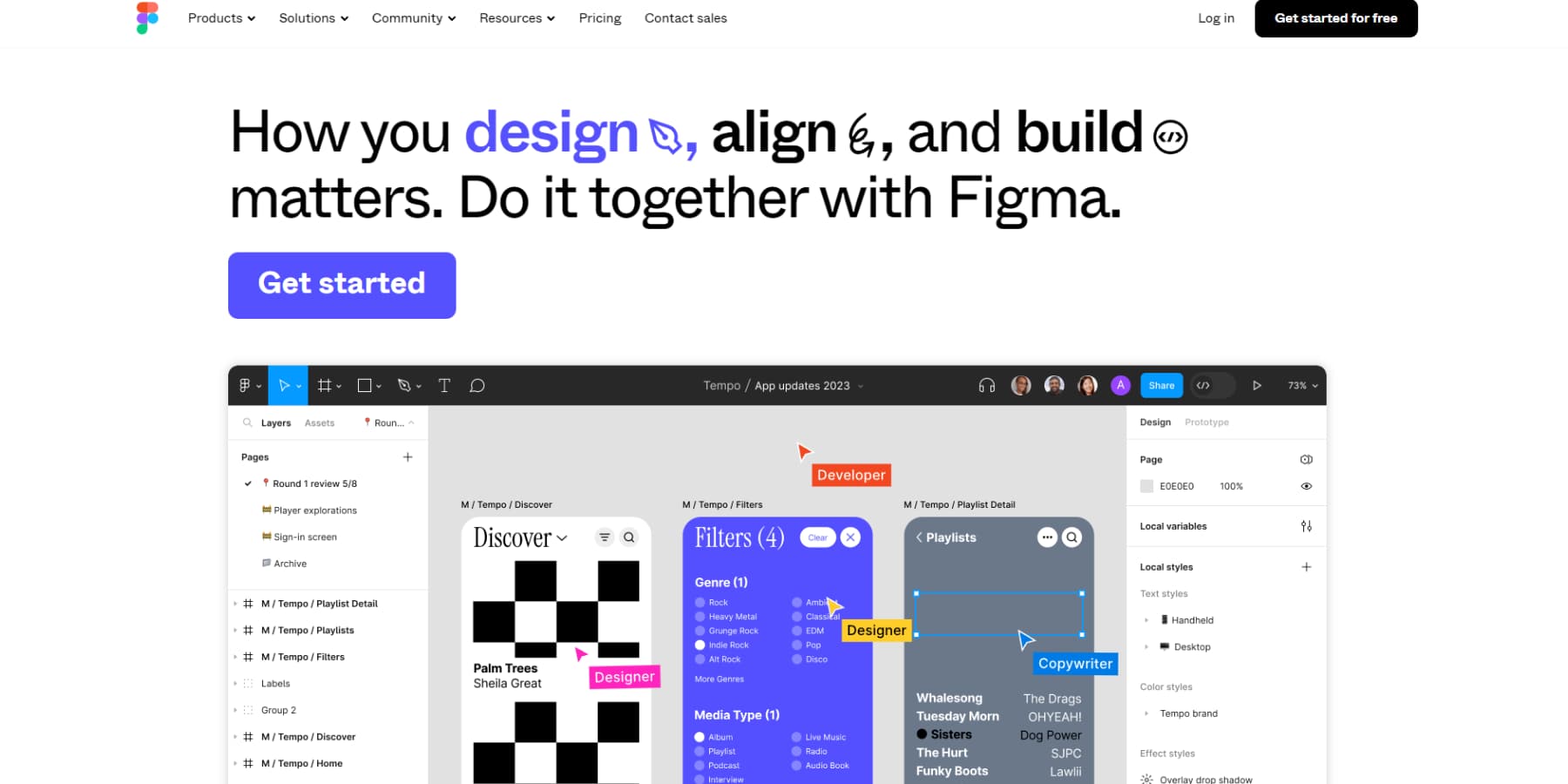 A screenshot of Figma's Homepage