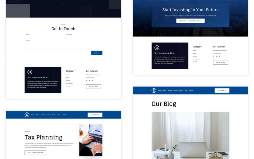 New Divi Starter Website for Finance (Fast Set up)