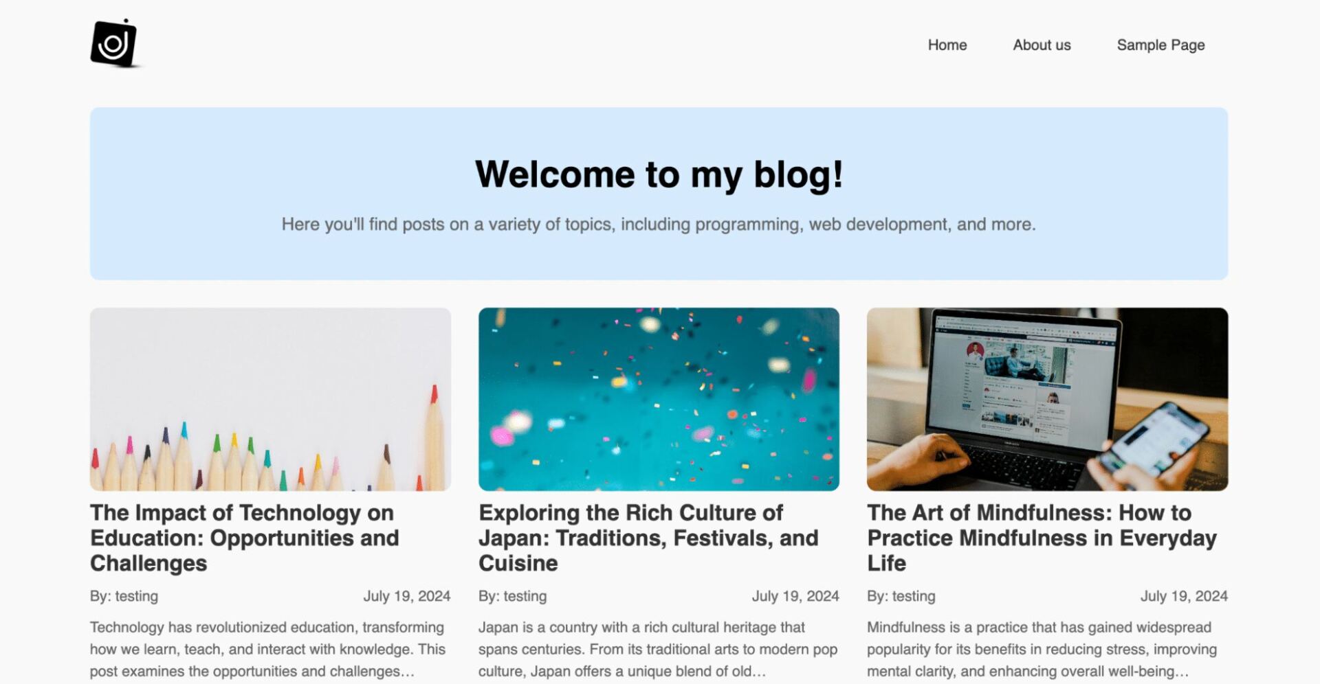 Classic WordPress blog theme