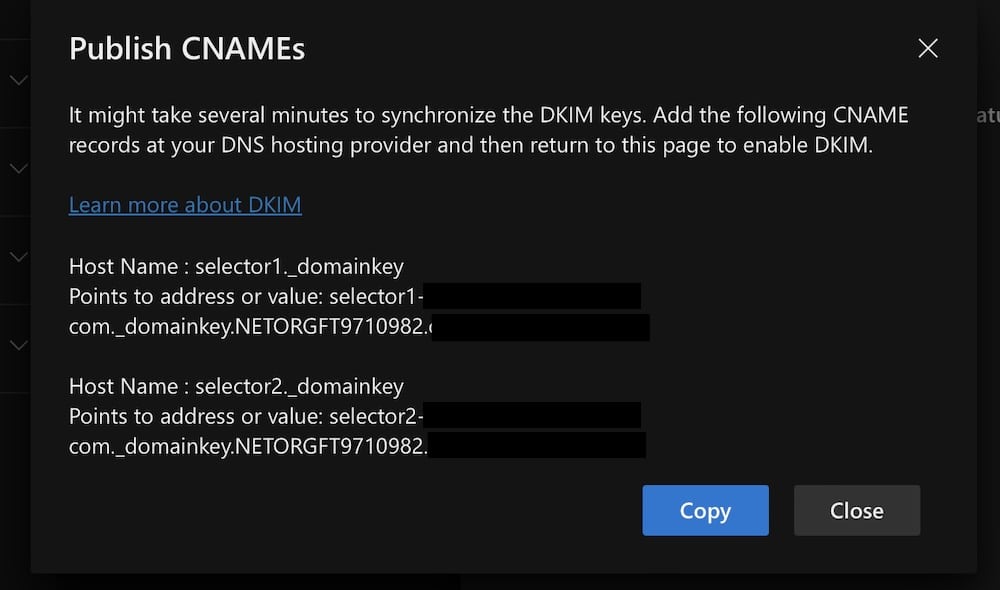 create dkim keys