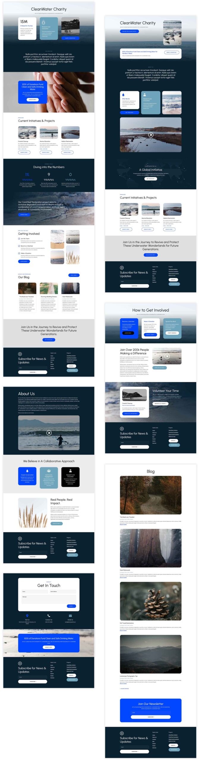 Water Non Profit layout pack