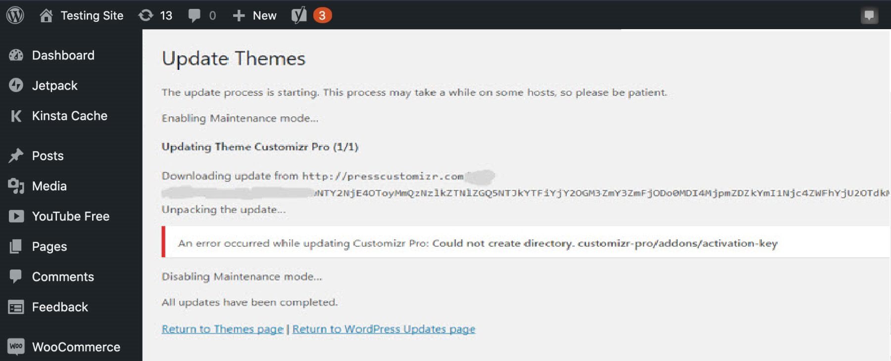 error wordpress package not installed