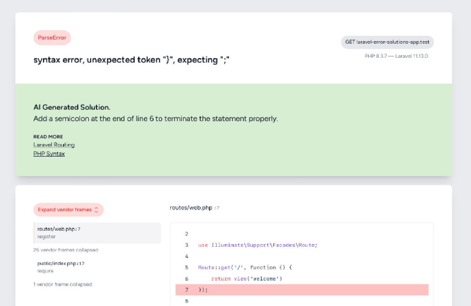 Laravel Error Solutions