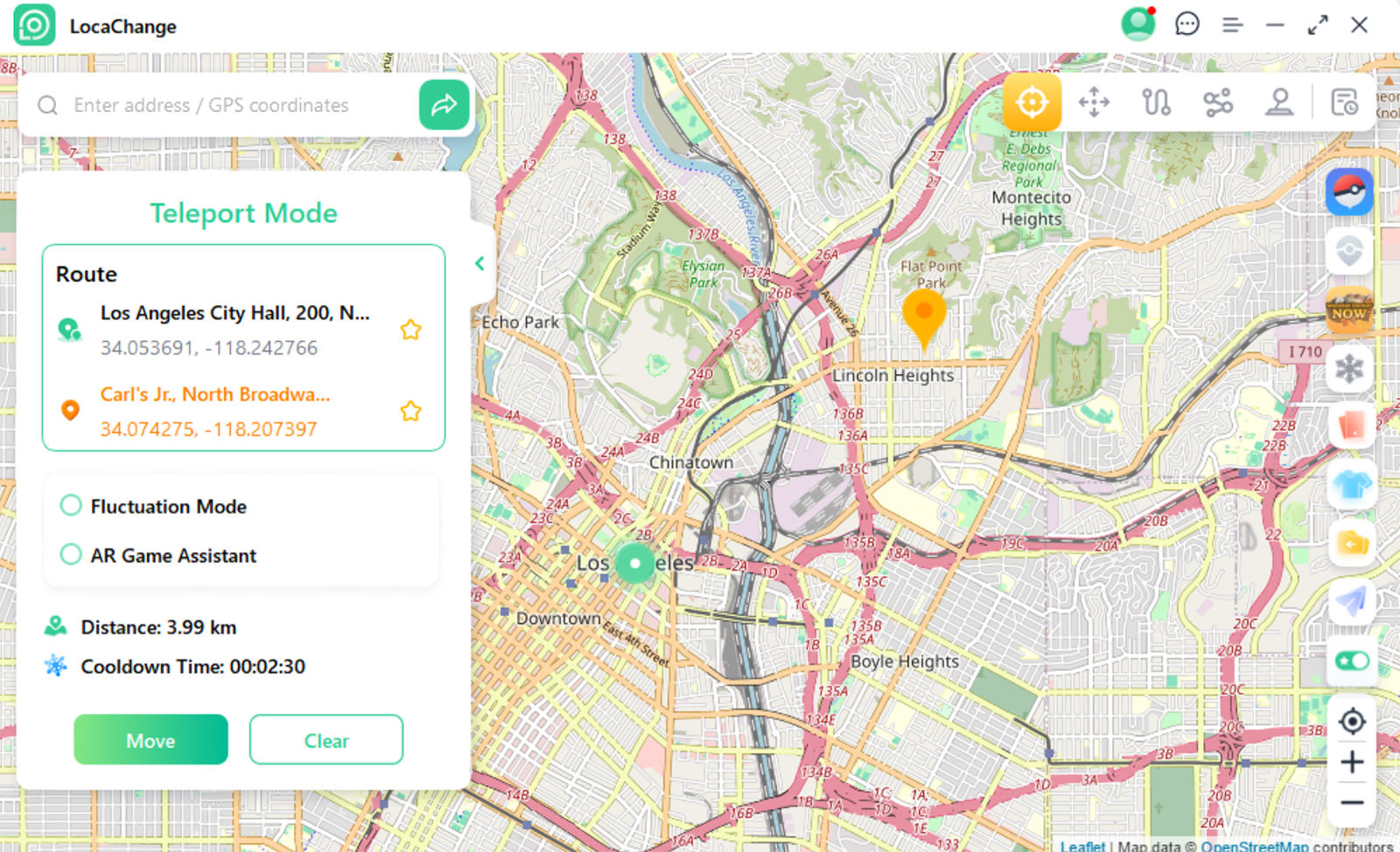 Changing the location on LocaChange