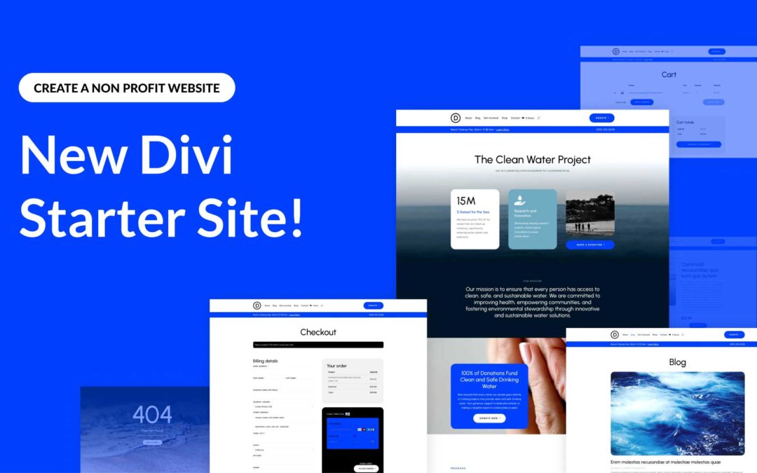 New Divi Starter Site for Non Profits (Quick Install)