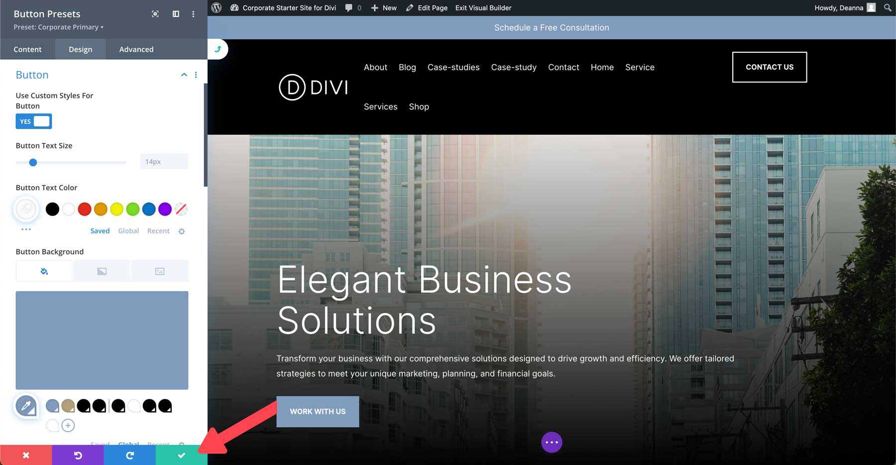 Corporate starter site for Divi