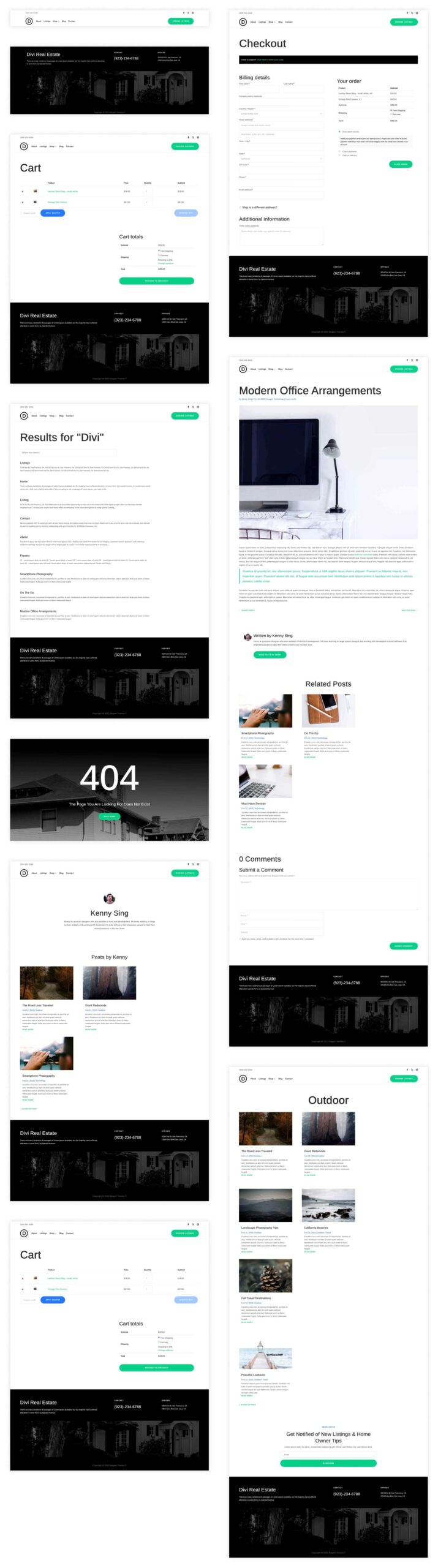 Real Estate starter site for Divi