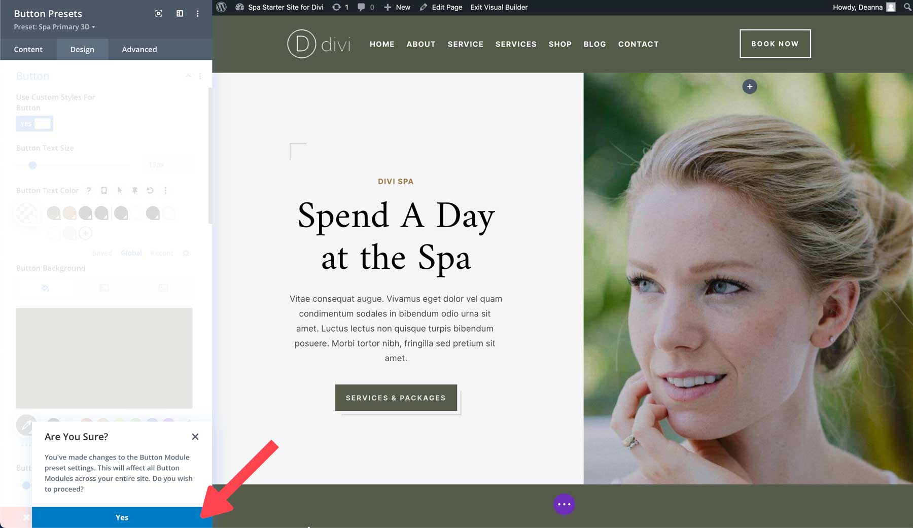 Spa starter site for Divi