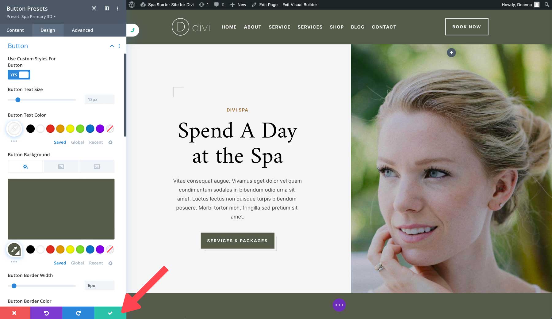 Spa starter site for Divi