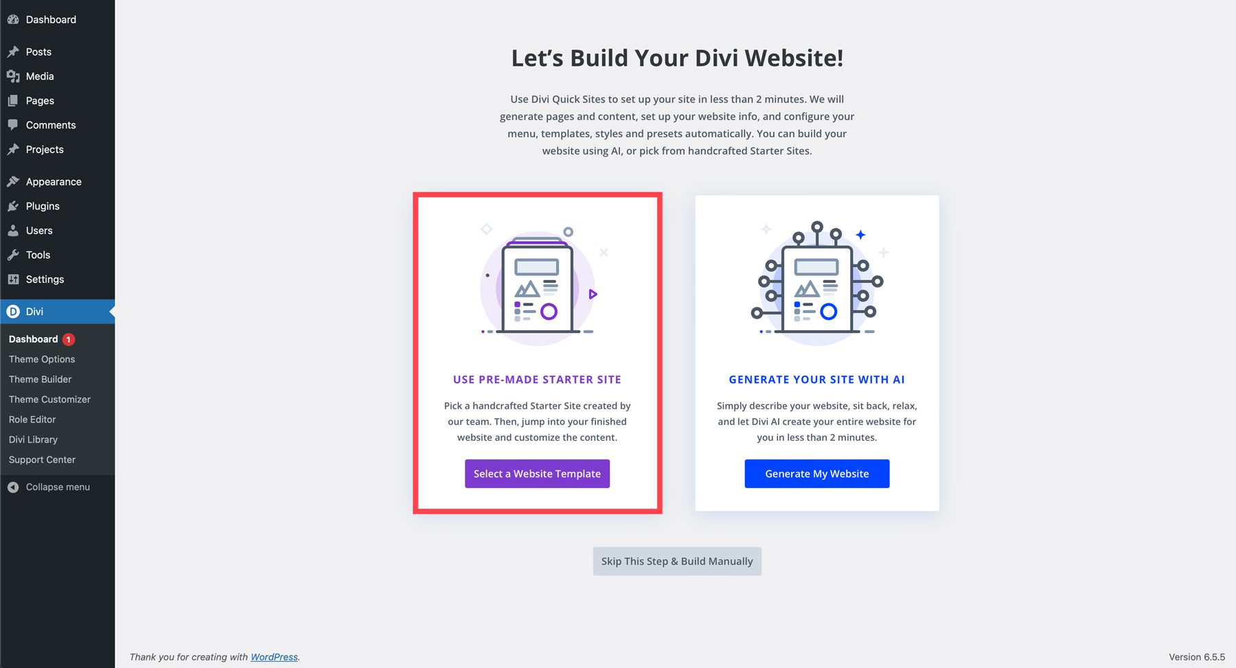 Financial Advisor starter site for Divi