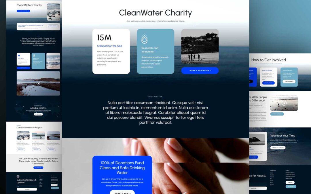 Get a Free Water Non Profit Layout Pack For Divi