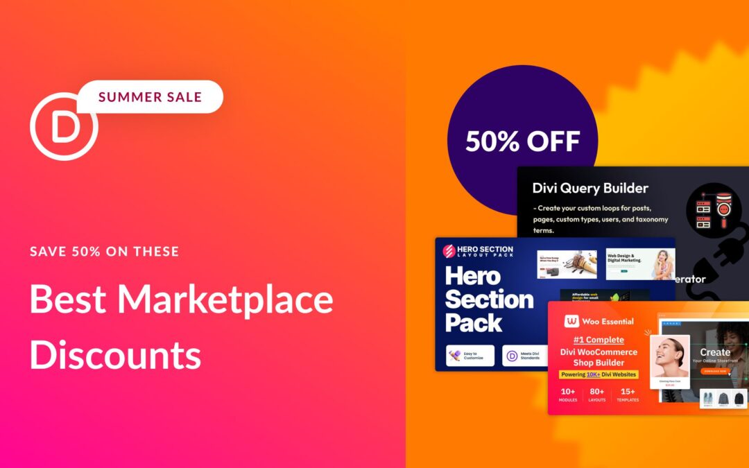 The Biggest Divi Marketplace Discounts Right Now (50-55% Off)