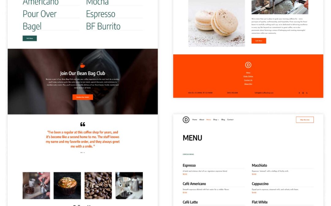 New Divi Starter Website for Espresso Stores (Fast Set up)