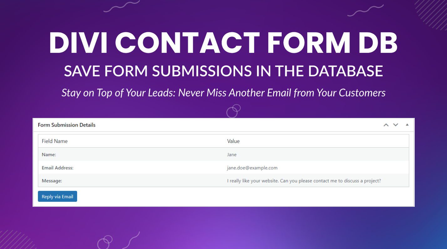 Divi Contact Form DB