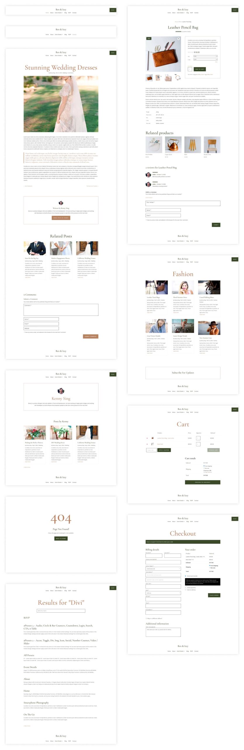 wedding starter site for Divi