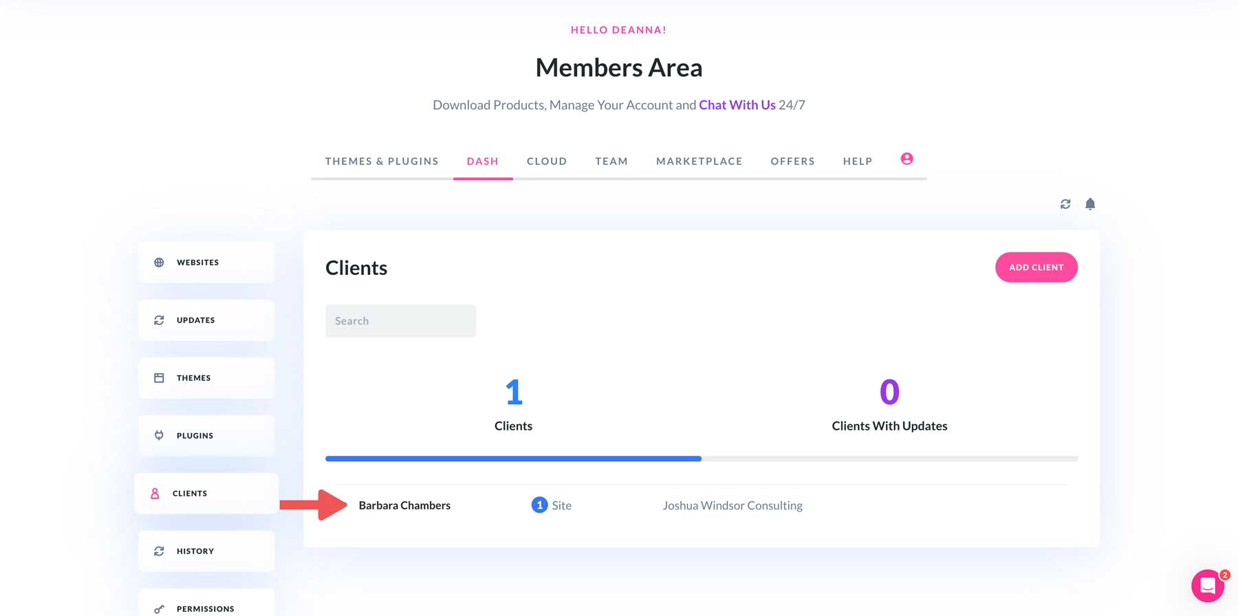 Divi Dash client overview