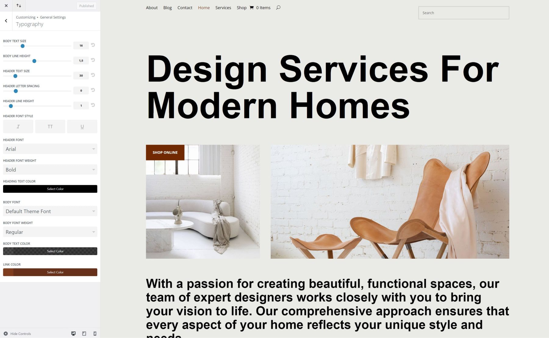 divi interior starter site