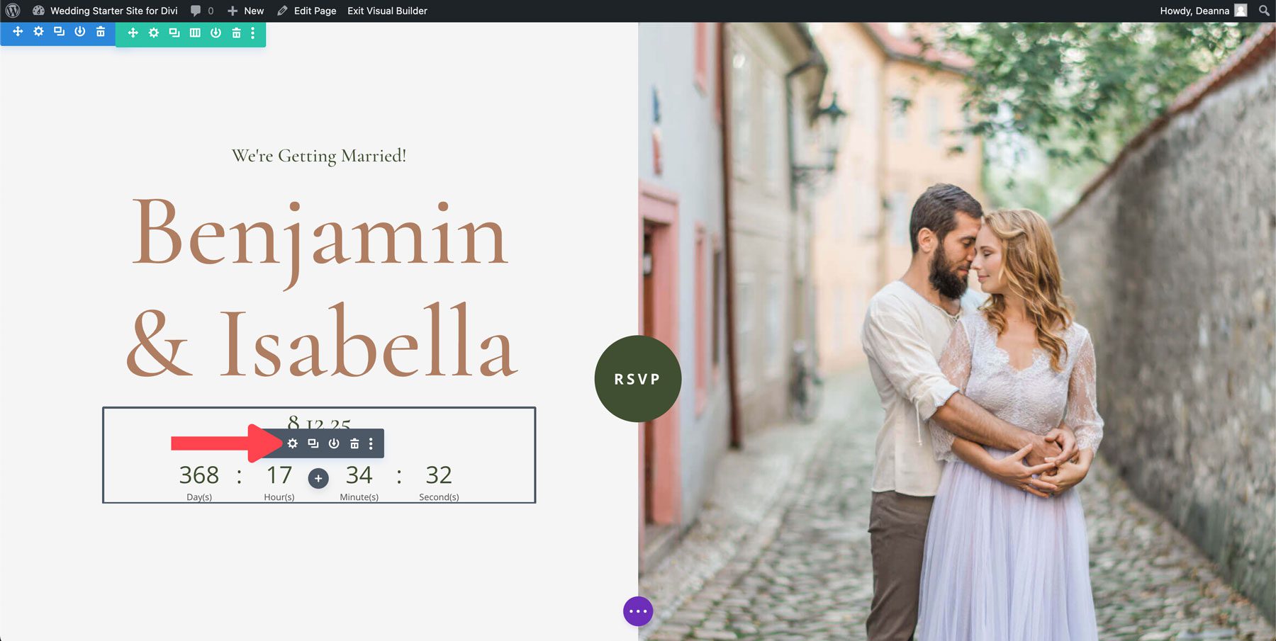 wedding starter site for divi